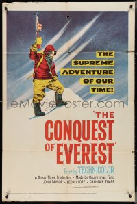 4f0737 CONQUEST OF EVEREST 1sh 1953 Sir Edmund Hillary & Sherpa Tensig Norgay, roof of the world!