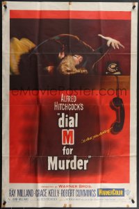 4f0753 DIAL M FOR MURDER 1sh 1954 Alfred Hitchcock classic, attacked Grace Kelly reaches for phone!