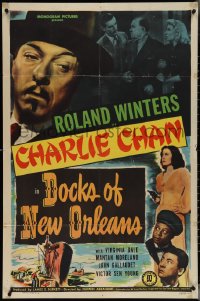 4f0756 DOCKS OF NEW ORLEANS 1sh 1948 Roland Winters as Charlie Chan, Mantan Moreland, Sen Yung