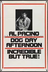 4f0759 DOG DAY AFTERNOON teaser 1sh 1975 Al Pacino, Sidney Lumet bank robbery crime classic!