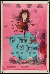 4f0942 PURE HELL OF ST TRINIAN'S English 1sh 1961 great Ronald Searle teenage girl Devil art!