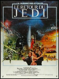 4f0151 RETURN OF THE JEDI French 1p 1983 George Lucas classic, different art by Michel Jouin!