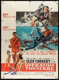 4f0161 THUNDERBALL French 1p 1965 McGinnis & McCarthy art of Sean Connery as James Bond 007!