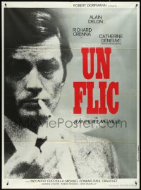 4f0164 UN FLIC French 1p 1972 Jean-Pierre Melville's Un Flic, close up of smoking Alain Delon!