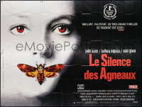 4f0096 SILENCE OF THE LAMBS French 8p 1991 great image of Jodie Foster with moth over mouth!