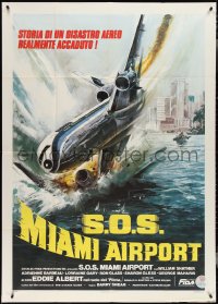 4f0429 CRASH OF FLIGHT 401 Italian 1p 1979 cool art of airplane crashing into water, William Shatner