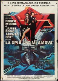 4f0439 SPY WHO LOVED ME Italian 1p 1977 Bob Peak art of Moore as James Bond & sexy Barbara Bach!