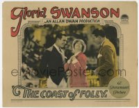 4f0495 COAST OF FOLLY LC 1925 great image of pretty Gloria Swanson in a romantic love triangle!