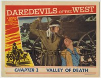 4f0500 DAREDEVILS OF THE WEST chapter 1 LC 1943 c/u of Native American about to scalp Kay Aldridge!