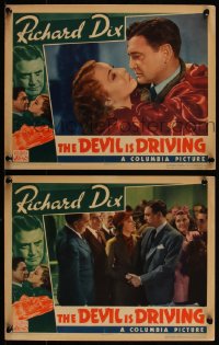 4f0664 DEVIL IS DRIVING 2 LCs 1937 Richard Dix & Joan Perry, chilling thrills run riot!