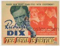 4f0454 DEVIL IS DRIVING TC 1937 Richard Dix & Joan Perry, your heart will stand still, ultra rare!