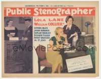4f0471 PUBLIC STENOGRAPHER TC 1934 great image of pretty Lola Lane & switchboard operator!