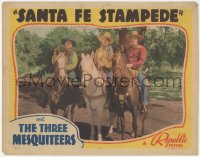 4f0560 SANTA FE STAMPEDE LC 1938 Three Mesquiteers John Wayne, Corrigan & Terhune on horses, rare!