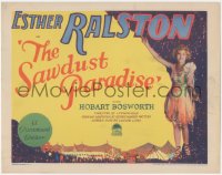 4f0473 SAWDUST PARADISE TC 1928 pretty Esther Ralston over art of carnival, gambling, ultra rare!
