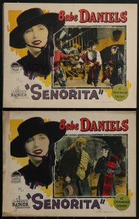 4f0676 SENORITA 2 LCs 1927 images of pretty Bebe Daniels in Zorro-like disguise, William Powell!