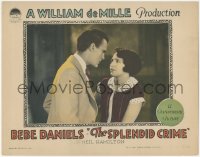 4f0570 SPLENDID CRIME LC 1925 c/u of worried Bebe Daniels & Neil Hamilton, ultra rare lost film!