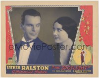 4f0571 SPOTLIGHT LC 1927 great c/u of young Neil Hamilton romancing pretty Arlette Marchal, rare!