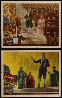 4f0678 STAIRWAY TO HEAVEN 2 LCs 1947 Massey in Powell & Pressburger's A Matter of Life and Death!