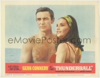 4f0579 THUNDERBALL LC #2 1965 c/u of barechested Sean Connery as James Bond & sexy Claudine Auger!