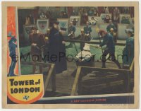 4f0584 TOWER OF LONDON LC 1939 masked executioner Boris Karloff about to behead man before court!