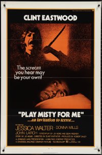4f0938 PLAY MISTY FOR ME 1sh 1971 classic Clint Eastwood, crazy stalker with knife!