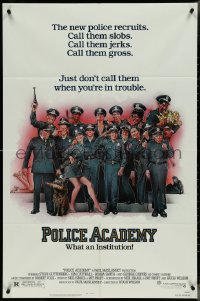 4f0940 POLICE ACADEMY 1sh 1984 Steve Guttenberg, Kim Cattrall, Drew Struzan police artwork!