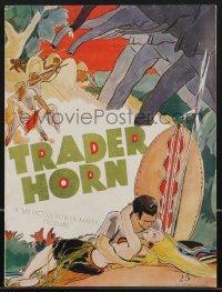 4f0389 TRADER HORN souvenir program book 1931 W.S. Van Dyke, art of big game hunters & elephants!
