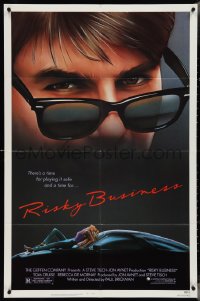 4f0948 RISKY BUSINESS 1sh 1983 classic c/u art of Tom Cruise in cool shades by Drew Struzan!