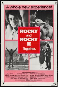 4f0953 ROCKY /ROCKY II pink style 1sh 1980 Sylvester Stallone, Carl Weathers boxing classic double-bill!