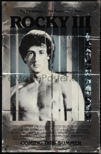 4f0955 ROCKY III foil heavy stock advance 1sh 1982 different image of boxer Sylvester Stallone!
