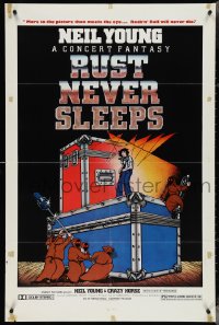 4f0957 RUST NEVER SLEEPS 2D 1sh 1979 Neil Young, rock & roll art by David Weisman & Jim Evans!