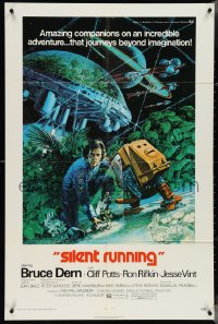4f0963 SILENT RUNNING 1sh 1972 Douglas Trumbull, cool art of Bruce Dern & his robot by Akimoto!