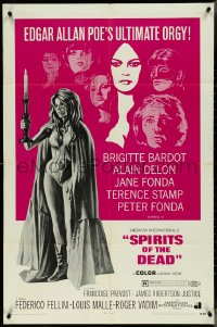 4f0974 SPIRITS OF THE DEAD 1sh 1969 Federico Fellini, Reynold Brown artwork of sexy Jane Fonda!