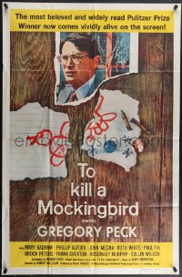 4f1007 TO KILL A MOCKINGBIRD 1sh 1963 Gregory Peck classic, from Harper Lee's famous novel!