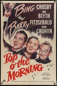 4f1008 TOP O' THE MORNING 1sh 1949 Bing Crosby & Barry Fitzgerald find the Blarney Stone!