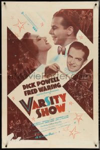 4f1018 VARSITY SHOW 1sh 1937 Fred Waring and His Pennsylvanians, Priscilla & Rosemary Lane!