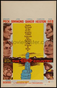 4f0036 BIG COUNTRY WC 1958 Gregory Peck, Charlton Heston, Ives, Baker, Simmons, William Wyler classic
