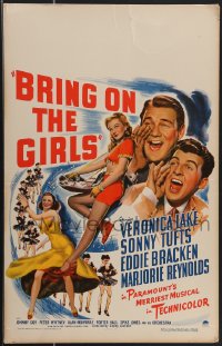 4f0038 BRING ON THE GIRLS WC 1944 sexy full-length Veronica Lake, Sonny Tufts, Eddie Bracken