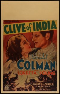 4f0044 CLIVE OF INDIA WC 1935 romantic art of Ronald Colman & beautiful Loretta Young, rare!