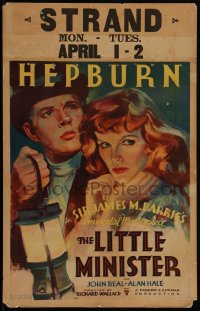 4f0063 LITTLE MINISTER WC 1934 art of beautiful young Katharine Hepburn, from James M. Barrie novel!