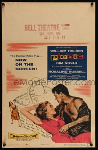 4f0075 PICNIC WC 1956 art of barechested William Holden & sexy long-haired Kim Novak, rare!
