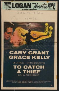 4f0092 TO CATCH A THIEF WC 1955 romantic close up art of Grace Kelly & Cary Grant, Alfred Hitchcock