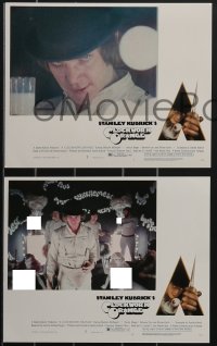 4f1191 CLOCKWORK ORANGE 3 8x10 mini LCs 1972 Kubrick classic starring Malcolm McDowell, R-rated!
