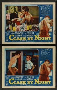 4f0606 CLASH BY NIGHT 8 LCs 1952 Barbara Stanwyck, Paul Douglas, Robert Ryan, Fritz Lang!