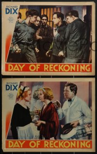 4f0654 DAY OF RECKONING 3 LCs 1933 Richard Dix behind bars, Madge Evans & Tearle, rare!