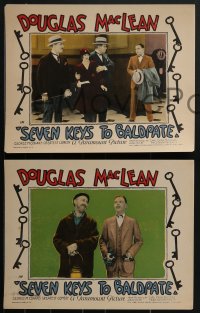 4f0658 SEVEN KEYS TO BALDPATE 3 LCs 1925 Douglas MacLean & Edith Roberts in Cohan comedy, very rare!