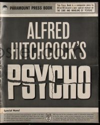 4f0028 PSYCHO pressbook 1960 Alfred Hitchcock, includes rare Care & Handling of Psycho supplement!