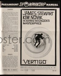 4f0032 VERTIGO pressbook 1958 Hitchcock's best, James Stewart & Kim Novak, Saul Bass' wonderful art!