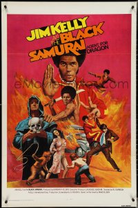 4g0810 BLACK SAMURAI 1sh 1977 Jim Kelly, awesome kung fu martial arts action artwork!