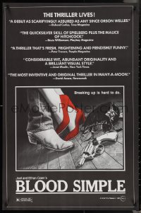 4g0815 BLOOD SIMPLE 24x37 1sh 1984 directed by Joel & Ethan Coen, cool film noir gun artwork!